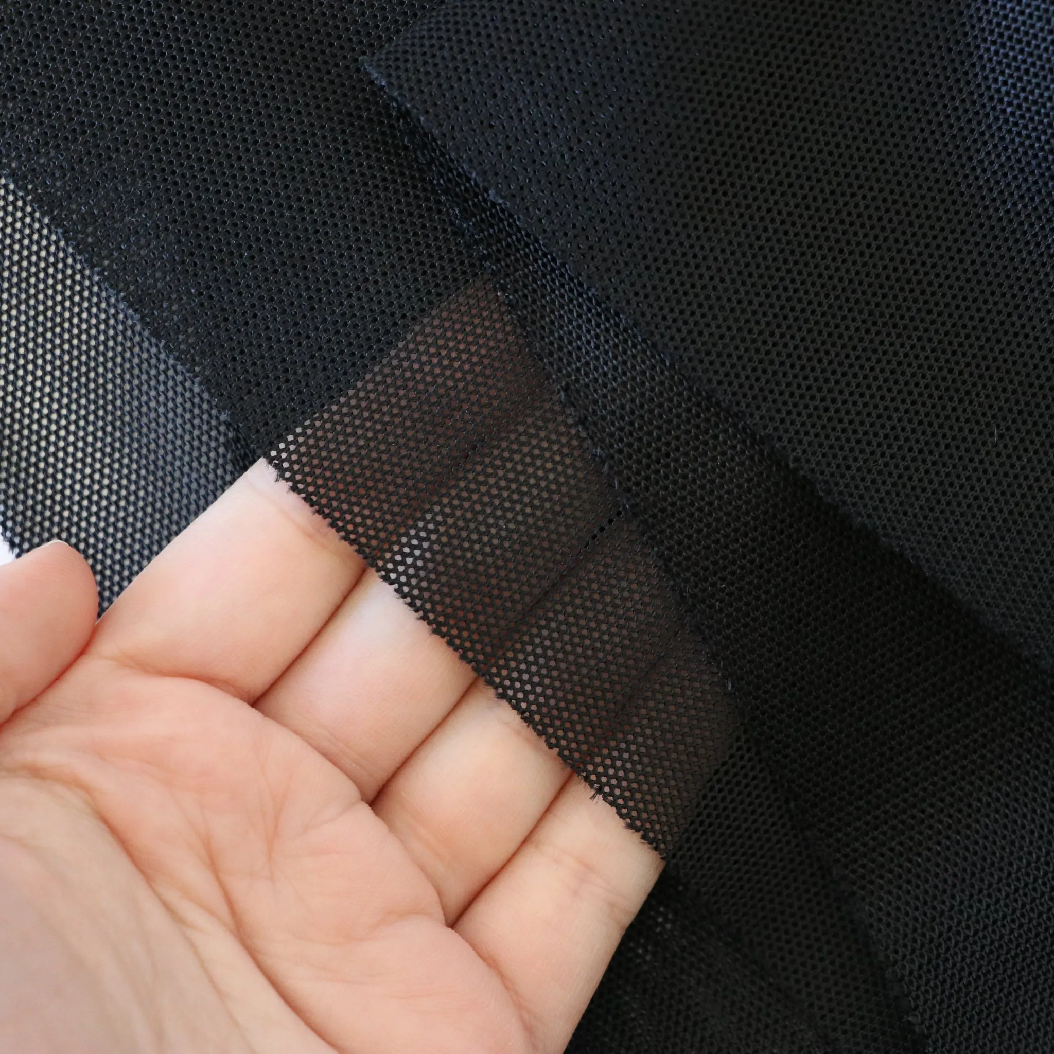 1/2 Yard Cut: Black Mini Mesh