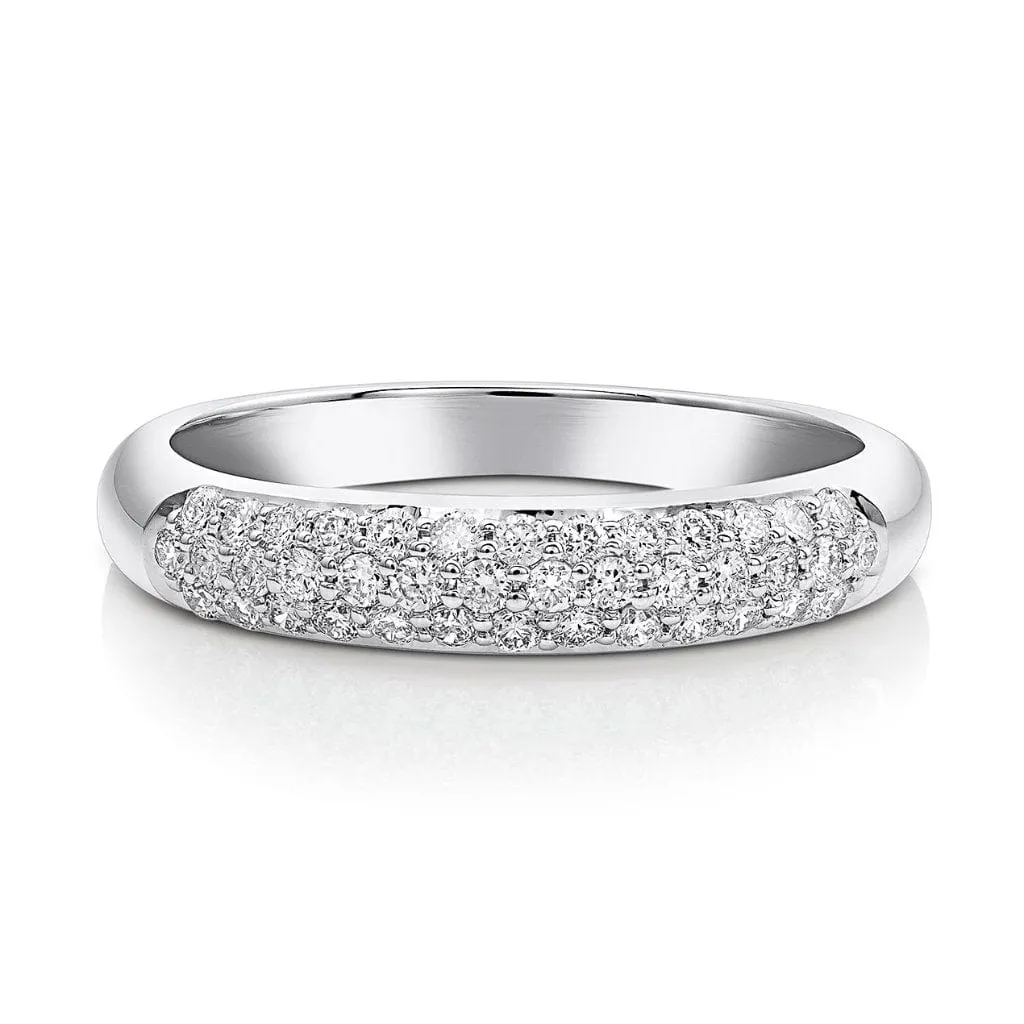 18kt White Gold Micropavè Diamond Half Band