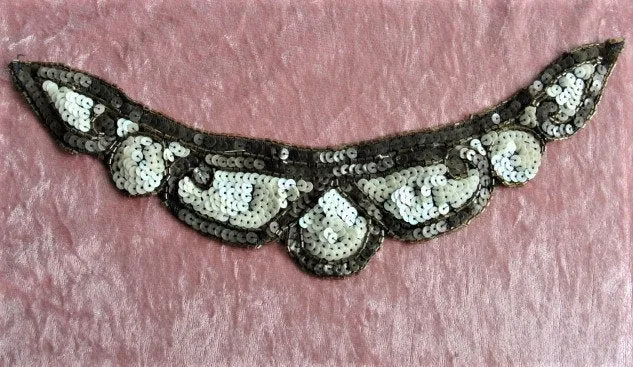 1920s Vintage ART DECO Lovely FRENCH Bead Applique Lustrous Glittering Sequins, Evening Wear, Hats Bags, Flapper Dress, Vintage Clothing