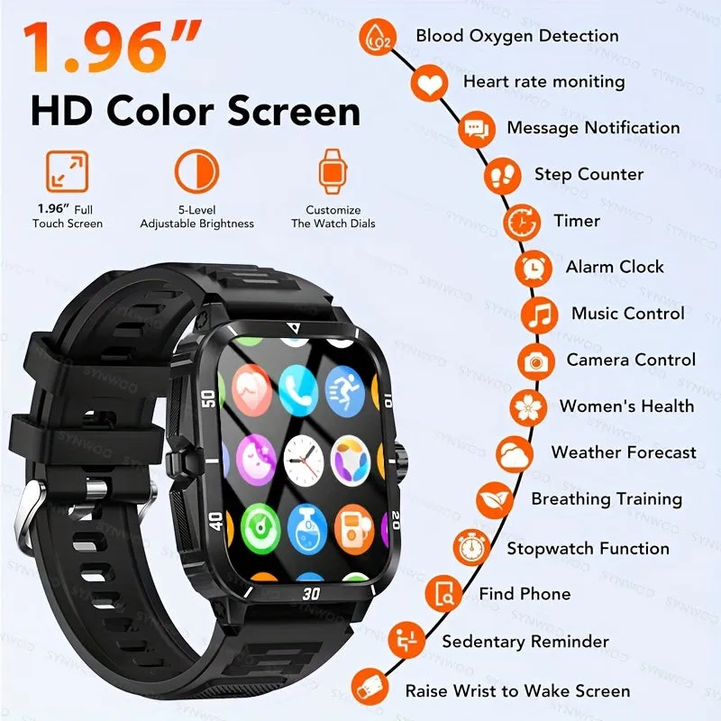 1pc 5.11cm Large Screen Smart Watch, 3ATM Indoor And Outdoor Swimming Sports Fitness Wrist Watch, With Voice Assistant, 430mAh Battery Man Women Smart Watch