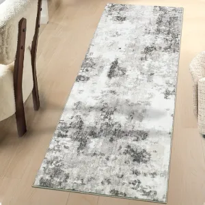 1PC Washable Area Rug Modern Abstract Rug For Living Room Bedroom Contemporary Distressed Office Carpet Low Pile Non Slip Neutral Soft Ultra-Thin Rug Runner Rug For Entryway Kitchen Rug Farmhouse Gray Camel