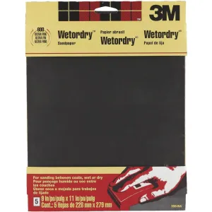 3M Wetordry 9 In. x 11 In. 600 Grit Ultra Fine Sandpaper (5-Pack)