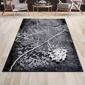 84 * 60in Carpet, Living Room Bedroom Study Carpet, Black Grey Abstract Style, Türkiye Imported Exquisite Modern Design Rectangular Blanket, Furniture Decoration, New House Decoration, Housewarming Holiday Gift