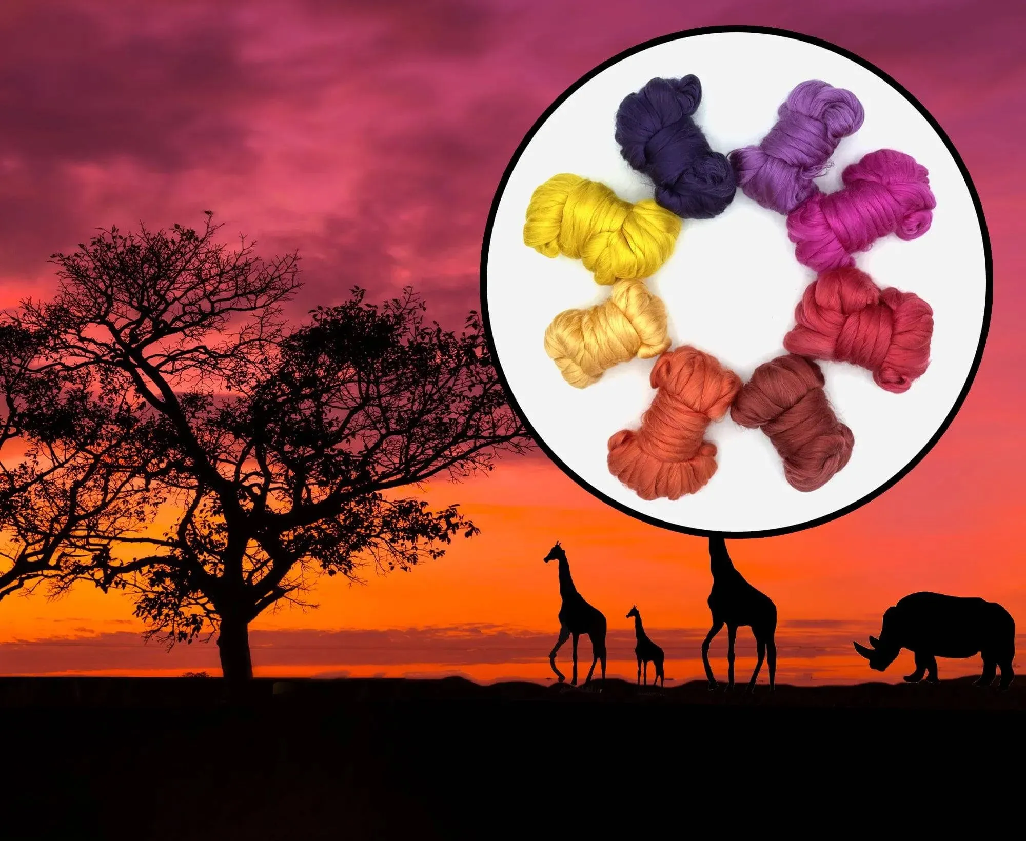 African Sunset Dyed Mulberry Silk Pack