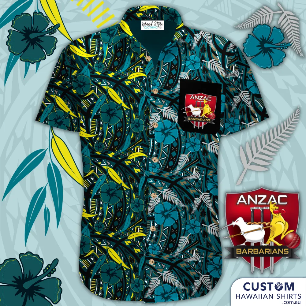 ANZAC Barbarians, PICC23, Pacific Island Cricket Tournament, Fiji - NZ & ADF Custom Military Shirt