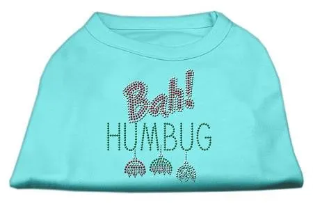 Bah Humbug Rhinestone Dog Shirt Aqua XS (8)