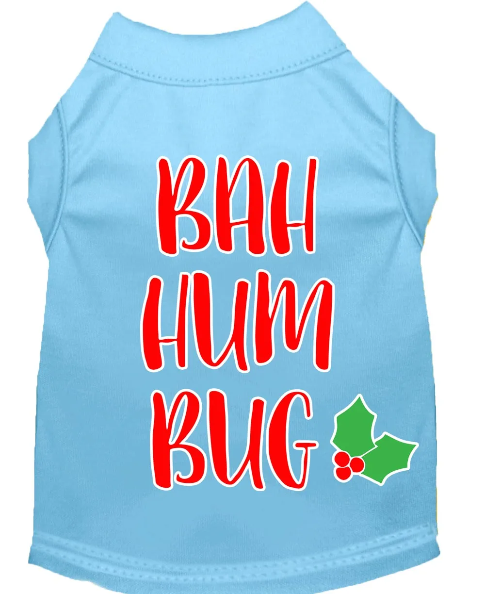 Bah Humbug Screen Print Dog Shirt Baby Blue Xxxl