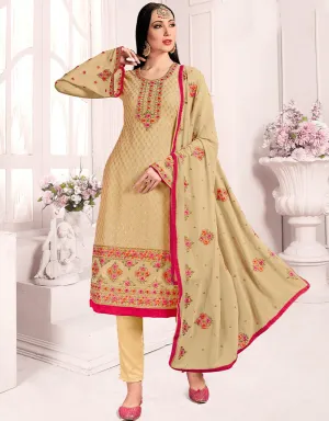 Beige Georgette Chudidar Salwar Suits