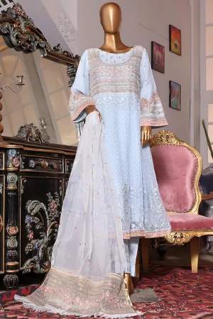 Bin Saeed Stitched 2 Piece Embroidered Chiffon Vol-07 Collection'2022-D-04-Sky Blue