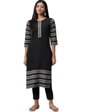 Black Crepe Pant Kurti