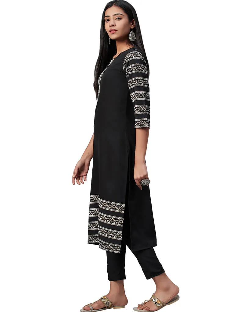 Black Crepe Pant Kurti