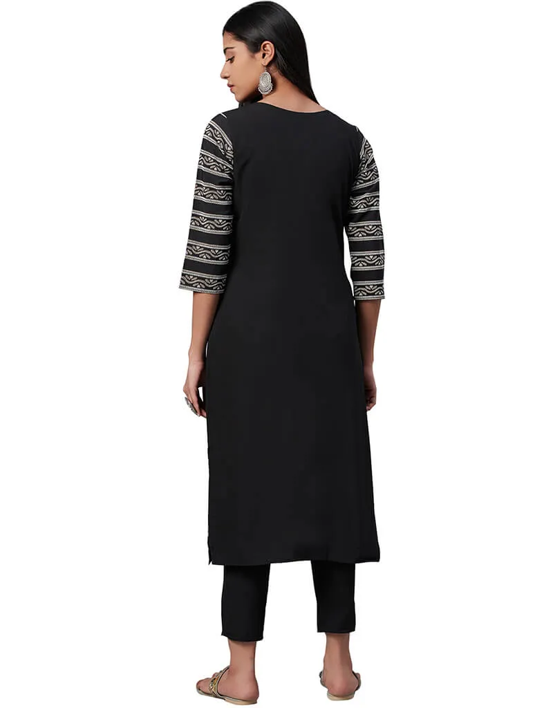 Black Crepe Pant Kurti