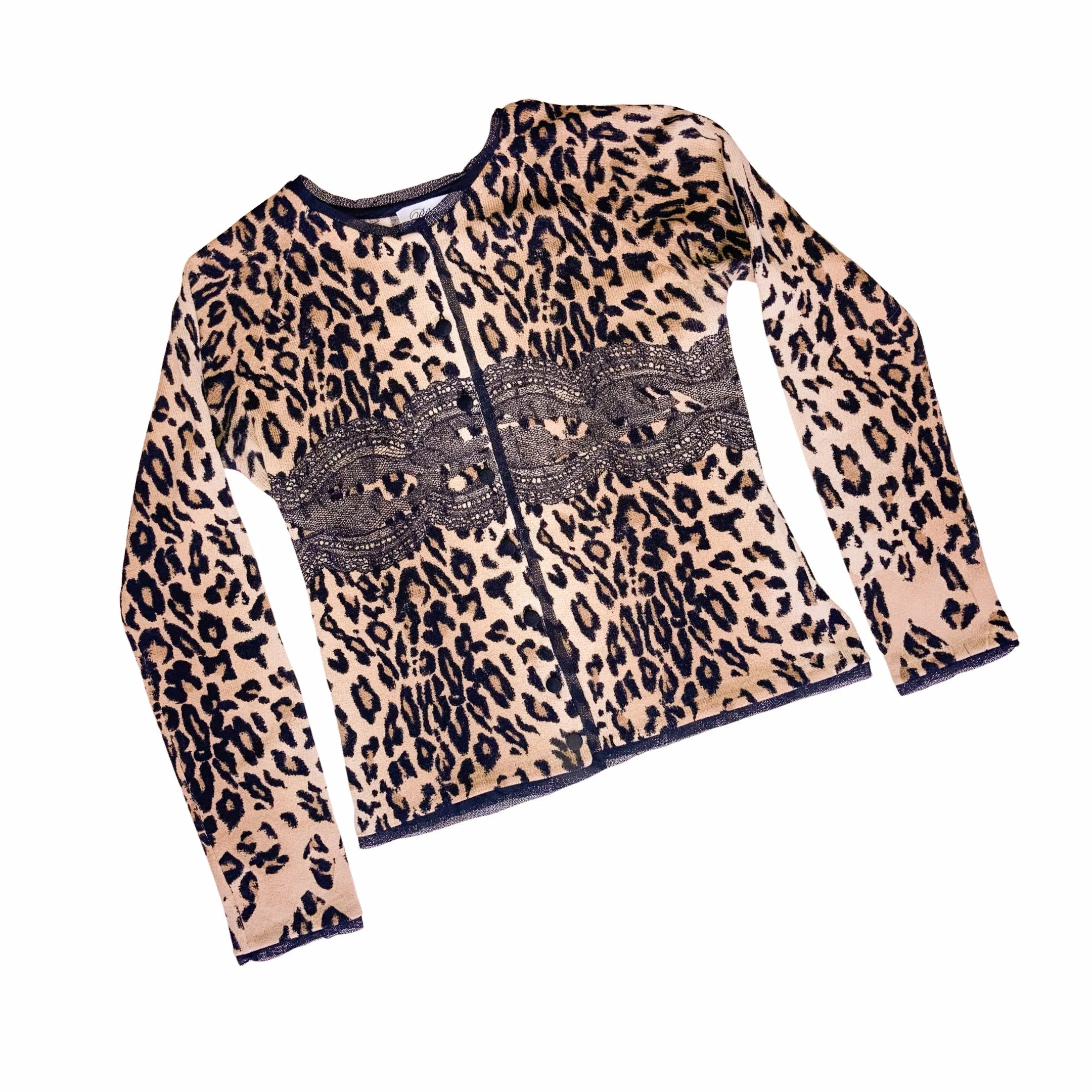 Blumarine FW 1998 leopard wool cardigan