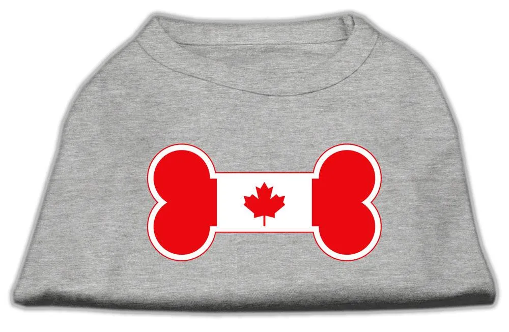 Bone Shaped Canadian Flag Screen Print Shirts Grey Xxl (18)