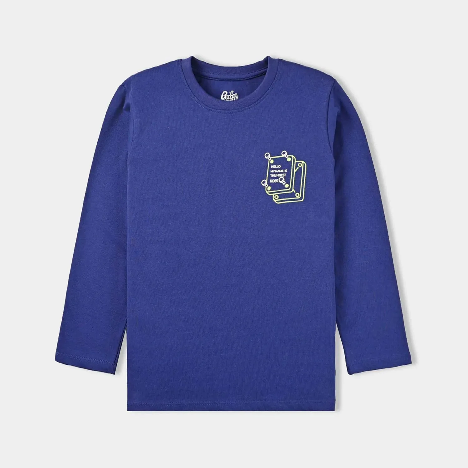 Boys Cotton Jersey T-Shirt F/S Boards-Navy Blue