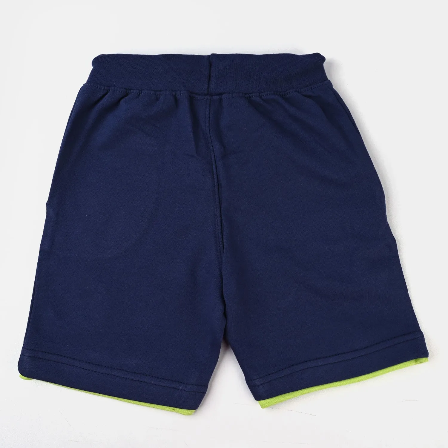 Boys Cotton Terry Knitted Short Less Rules-True Navy