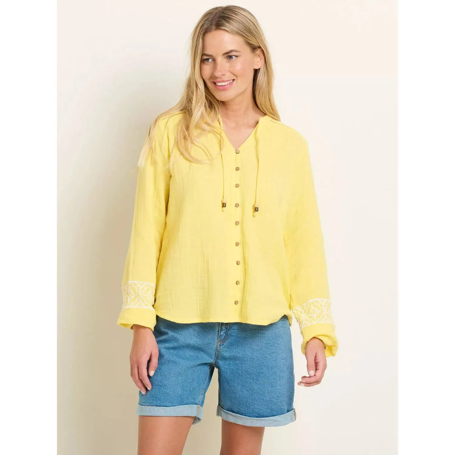 Brakeburn 16 Yellow Jessie Embroidered Blouse