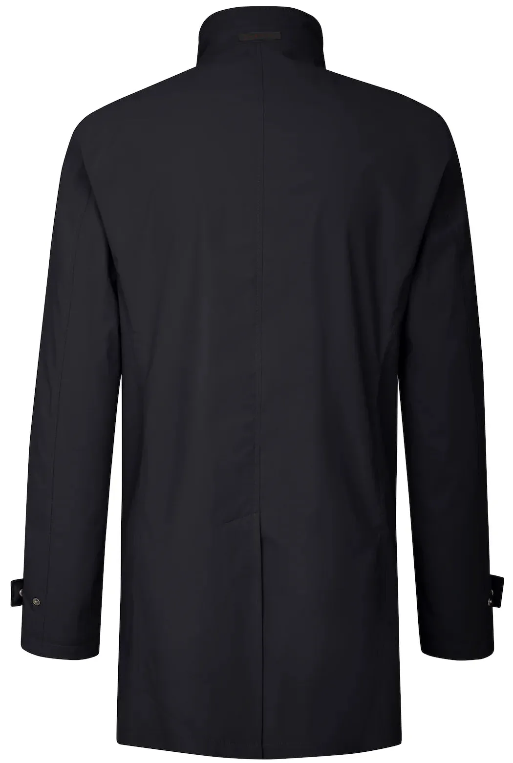 Bugatti - Mid Length Stretch Coat, Band Collar, Navy