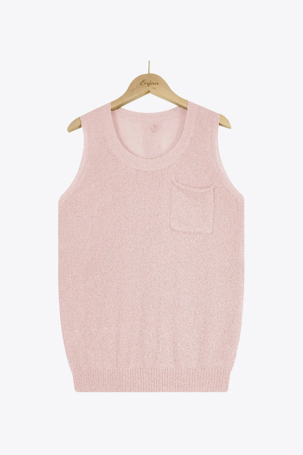 Buttoned Pocket Knit Tank