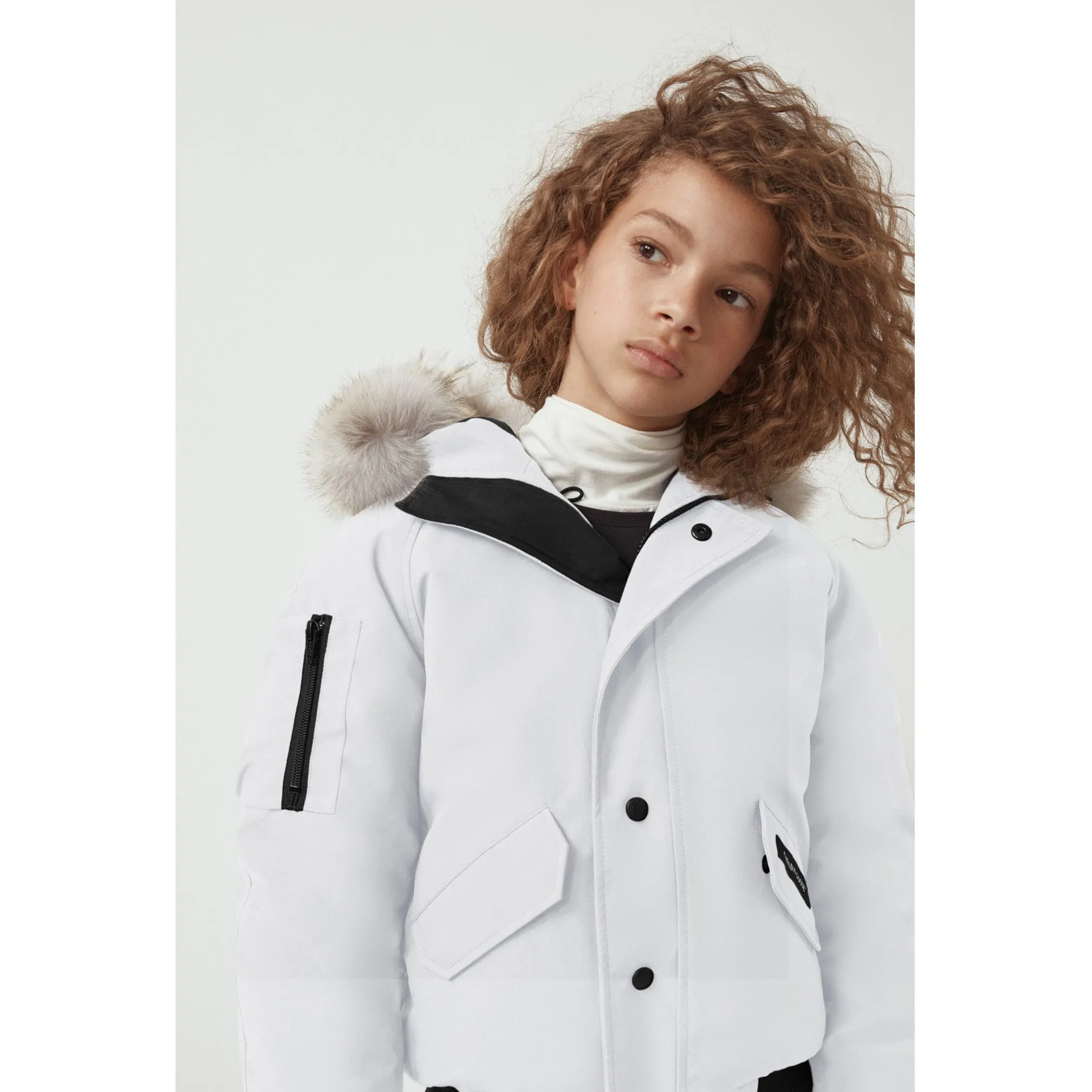 Canada Goose Rundle Bomber White with Fur