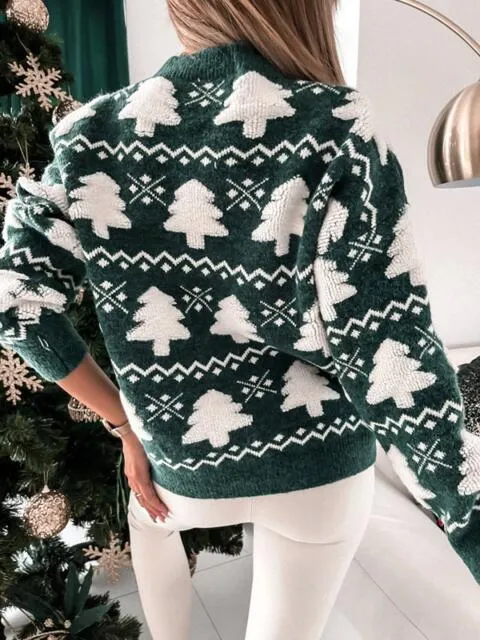 Christmas Tree Round Neck Sweater