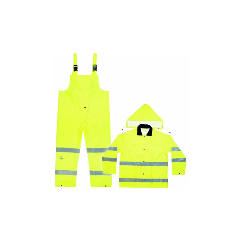 CLC R1112X 3 Piece Hi-Viz® ANSI Class 3 Polyester Rain Suit