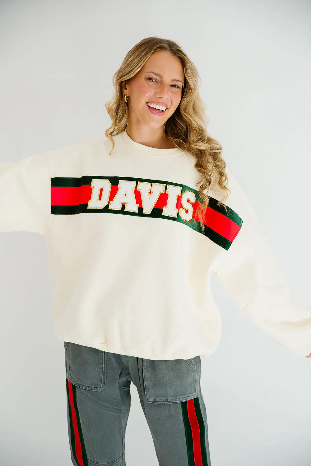 CUSTOM CHRISTMAS STRIPED RIBBON PULLOVERS