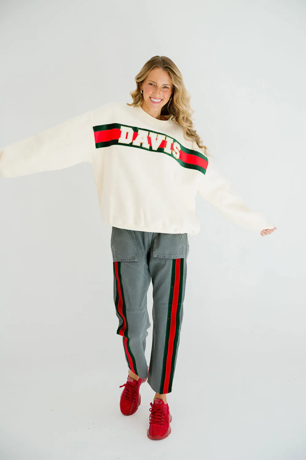 CUSTOM CHRISTMAS STRIPED RIBBON PULLOVERS