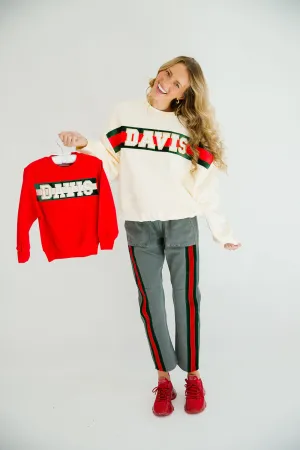 CUSTOM CHRISTMAS STRIPED RIBBON PULLOVERS