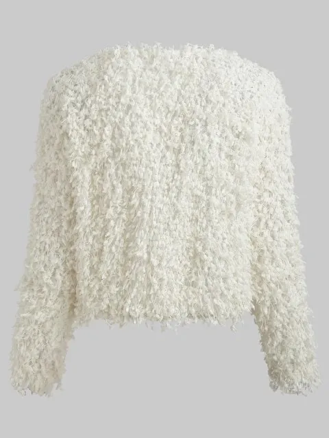 Elegant Sleeve Fluffy Pullover Sweater