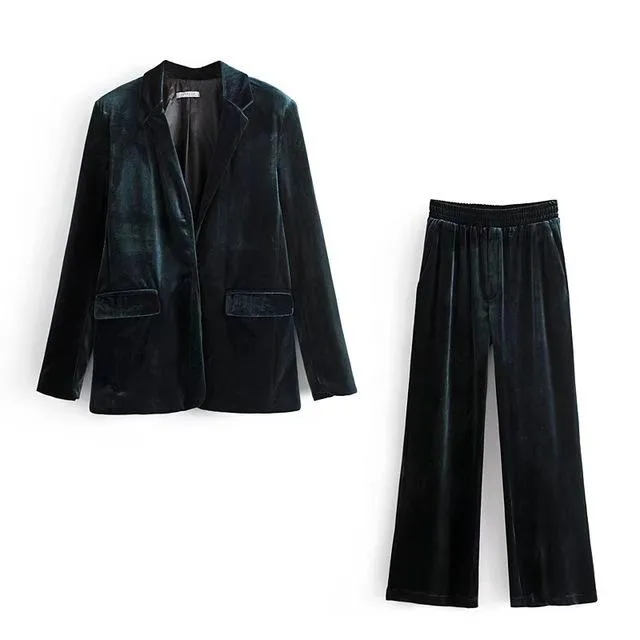 England Style Velvet Blazers And Pants