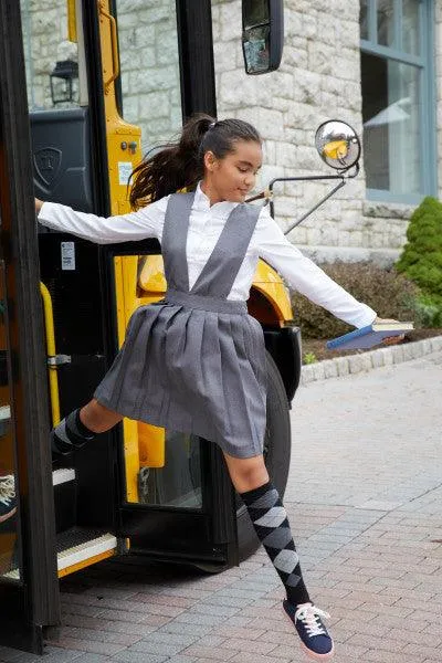 French Toast Girls School Uniform Long Sleeve Fitted Oxford Shirt - White - SE9287