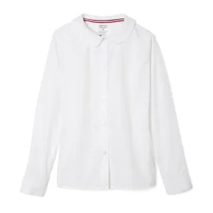 French Toast Girls School Uniform Long Sleeve Peter Pan Collar Blouse - White - SE9384