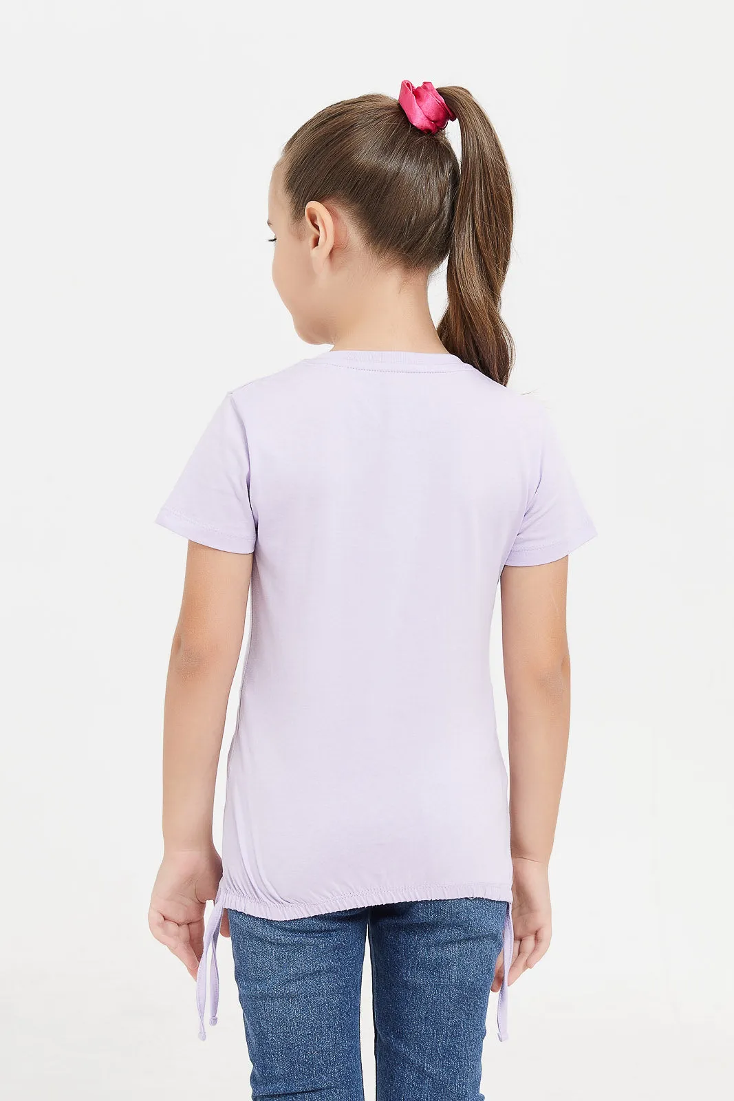 Girls Lilac Disney Friends Print T-Shirt