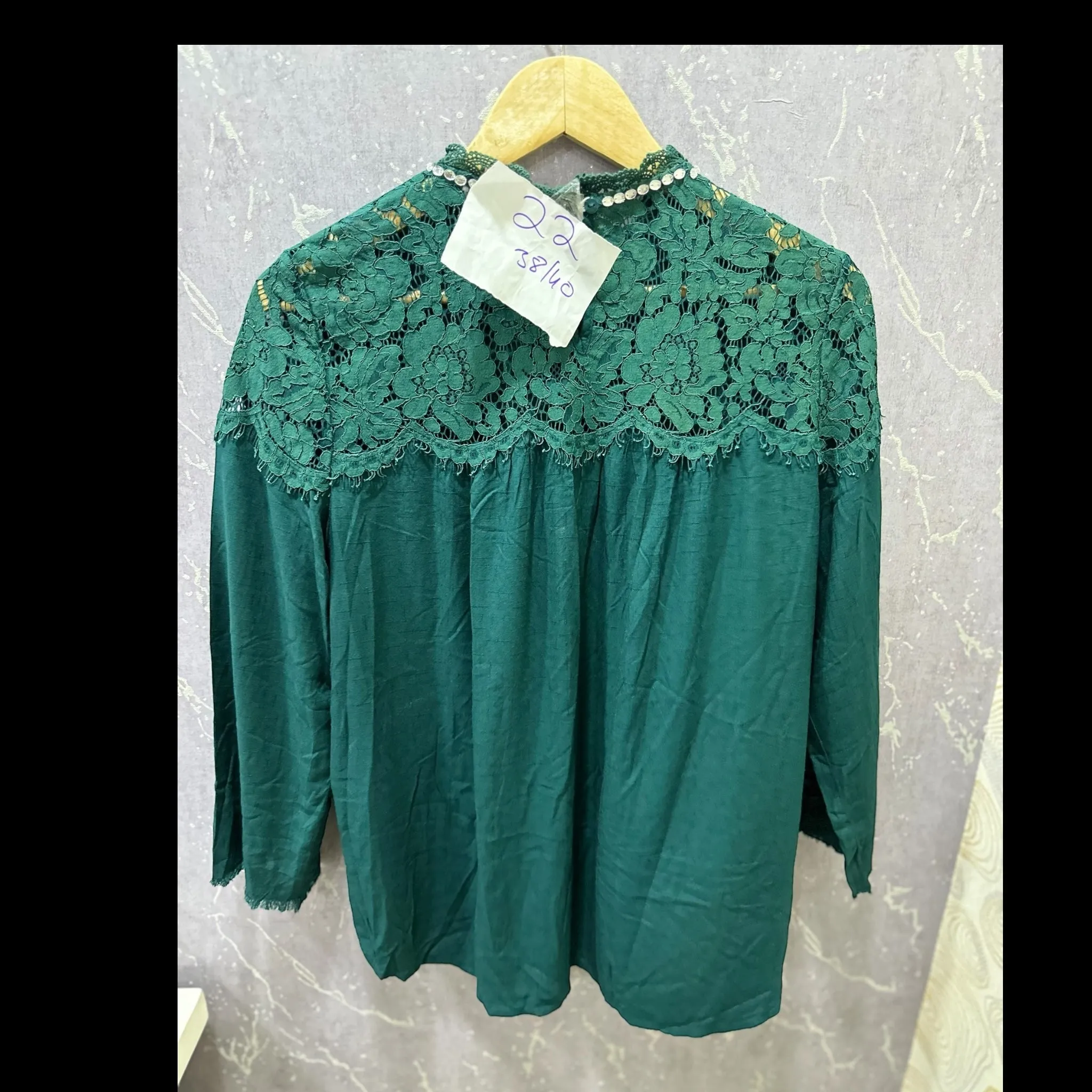 Green Top with Net Lace