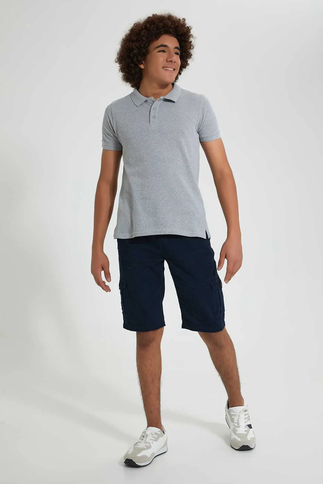 Grey Mel Basic Polo