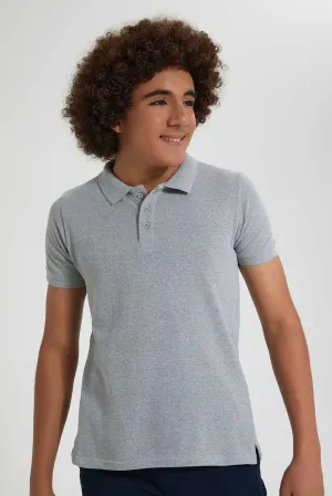 Grey Mel Basic Polo