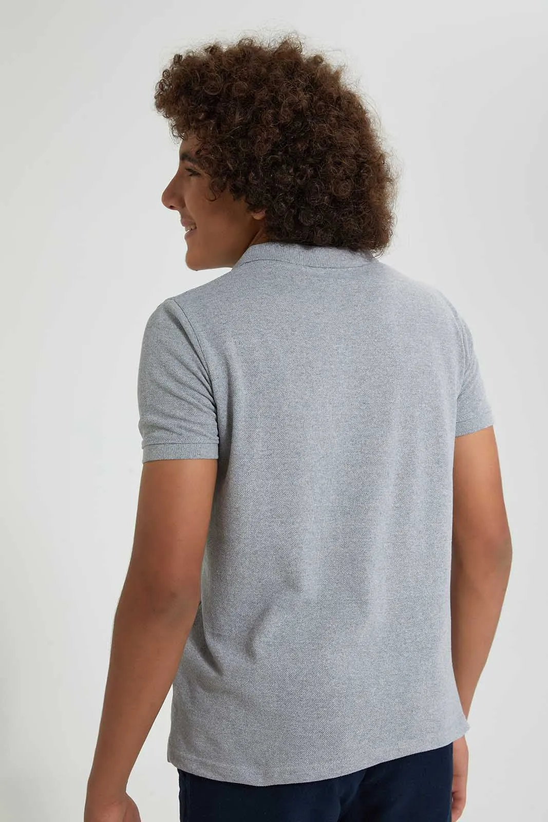 Grey Mel Basic Polo