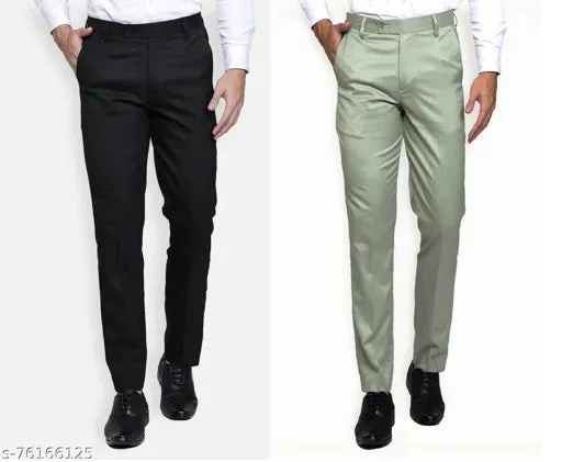 HAUL CHIC'S BLACK, GREEN FORMAL TROUSER