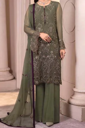 Haya by Flossie Unstitched 3 Piece Luxury Chiffon Vol-14 Collection'2023-K-1407-Zeba