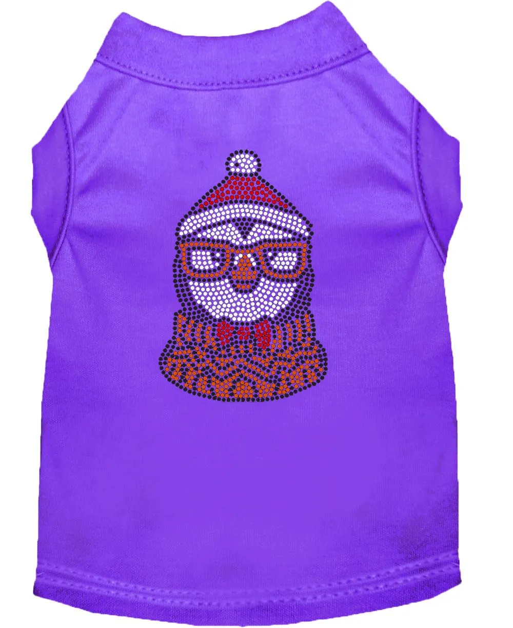 Hipster Penguin Rhinestone Dog Shirt Purple Lg (14)