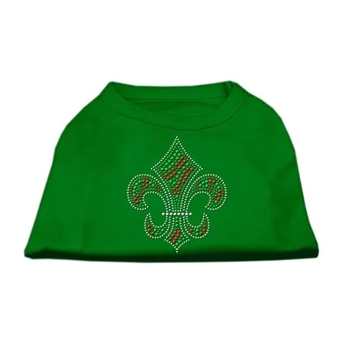 Holiday Fleur de Lis Rhinestone Shirts Emerald Green XS (8)