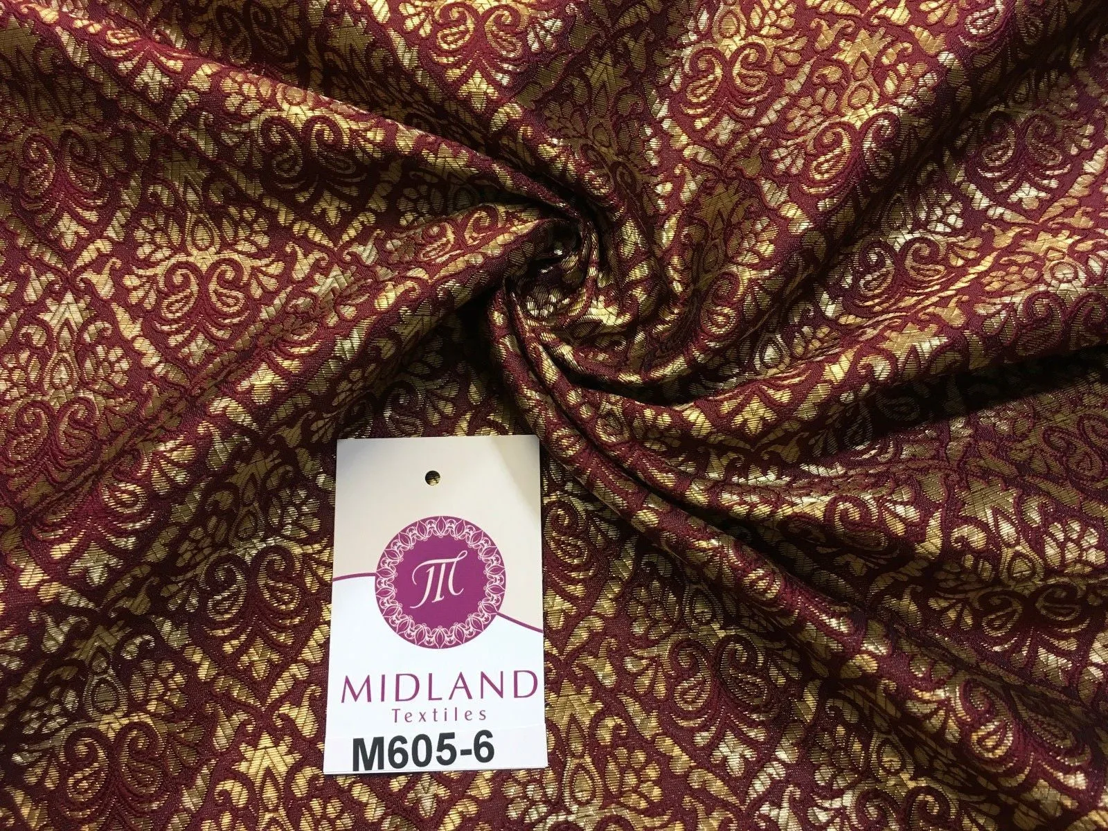 Indian Metallic Ornamental Jacquard faux silk banarsi Brocade 44" Wide M605