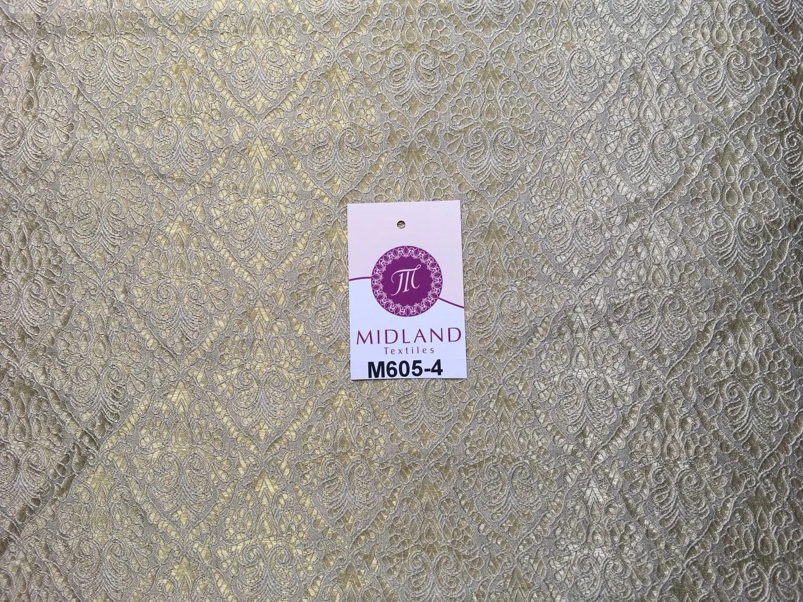 Indian Metallic Ornamental Jacquard faux silk banarsi Brocade 44" Wide M605