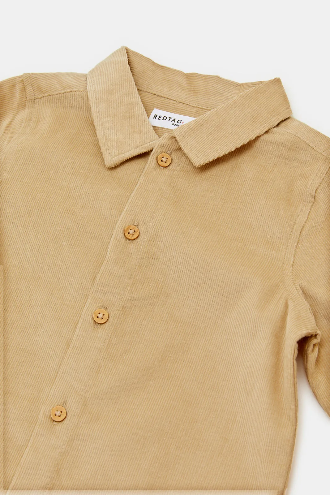 Infant Boys Beige Cord Shirt