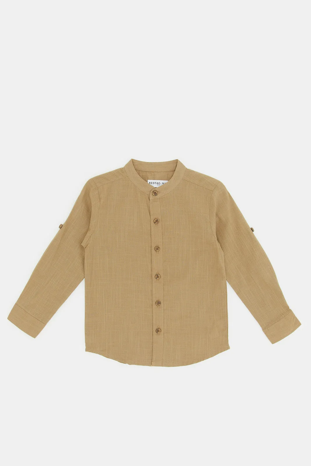 Infant Boys Beige Mandarin Shirt