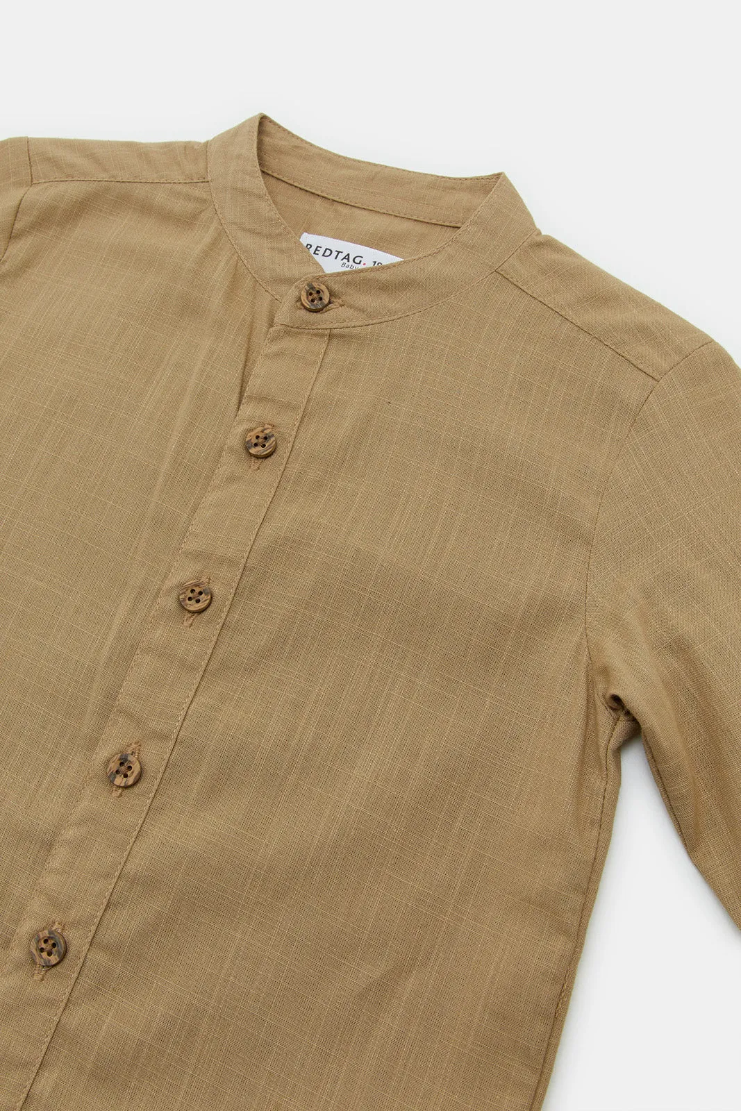 Infant Boys Beige Mandarin Shirt