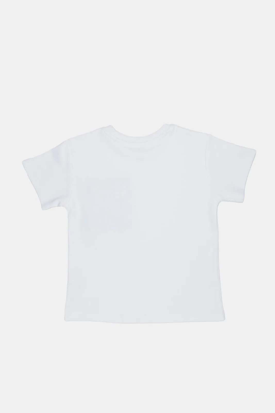 Infant Boys White Embellished With Pocket T-Shirt