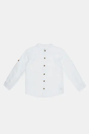 Infant Boys White Mandarin Shirt