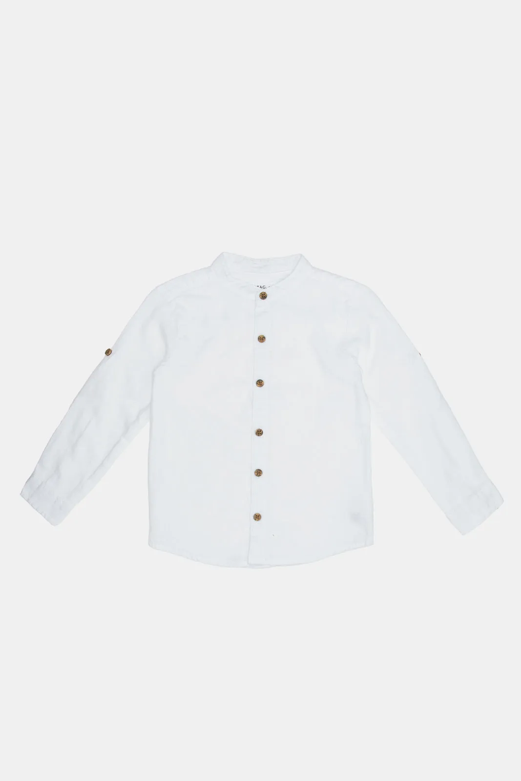 Infant Boys White Mandarin Shirt